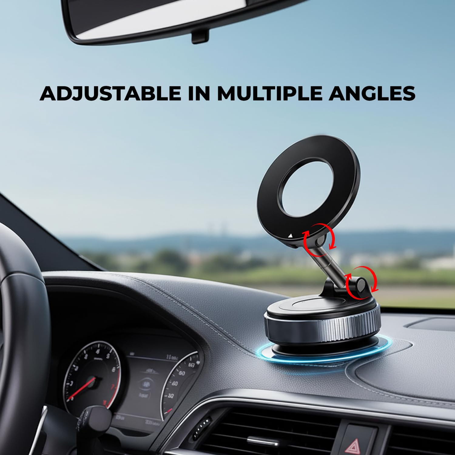360° Suction Cup Mobile Holder for Car Dashboard, Mirror & Shower | Strong Vacuum Grip Phone Mount for Gym & Home | Universal Hands-Free Stand