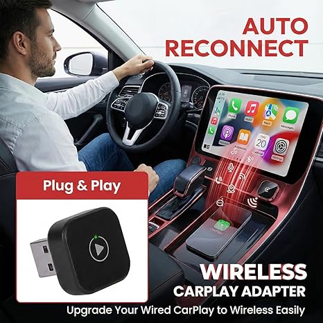2-in-1 Wireless CarPlay & Android Auto Adapter | 5.8GHz Fast, Plug & Play, Auto-Connect