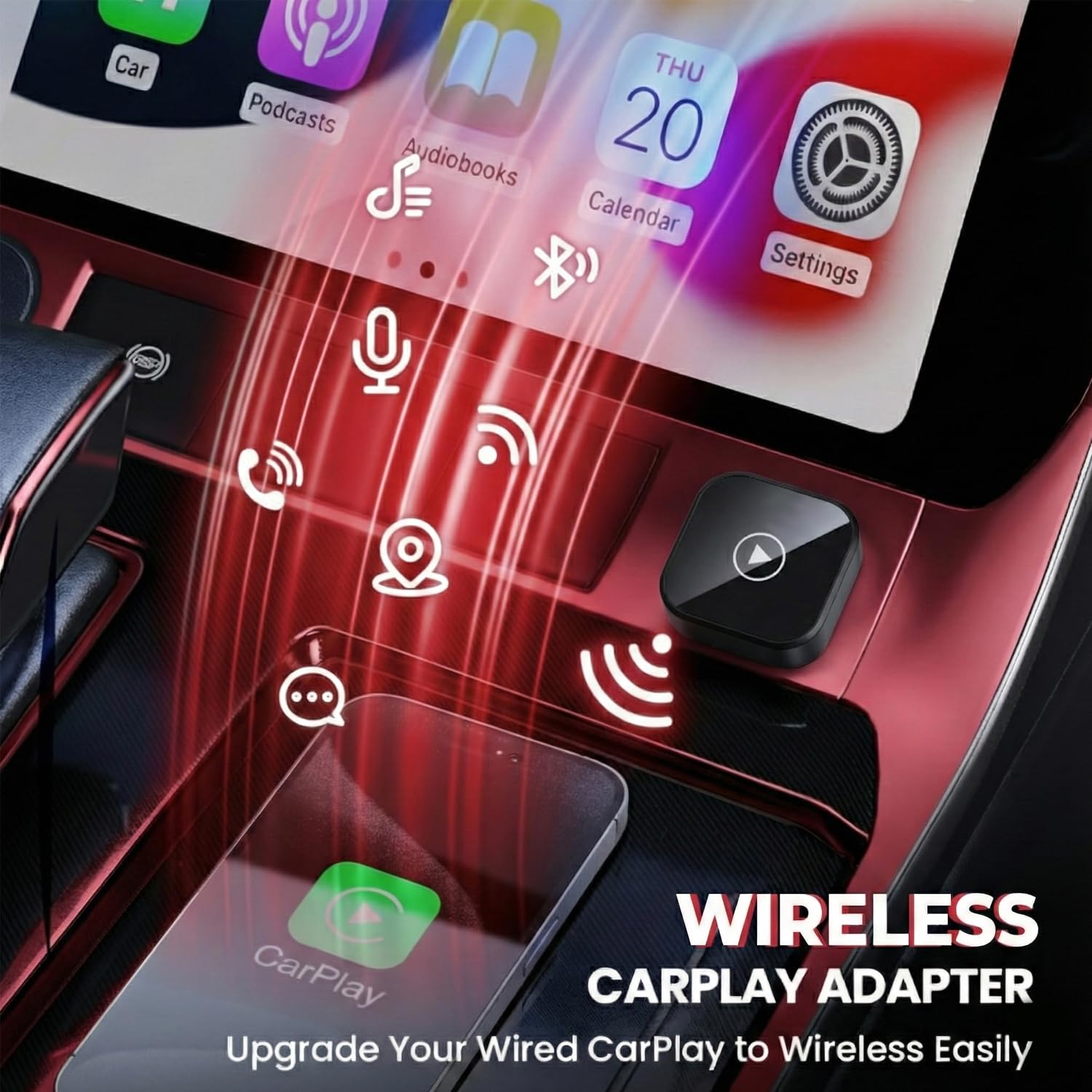 2-in-1 Wireless CarPlay & Android Auto Adapter - Universal Dongle for Cars | 5.8GHz Fast Data Transfer, Plug & Play, Auto-Connect | Supports iPhone iOS 10+ & Android 11+