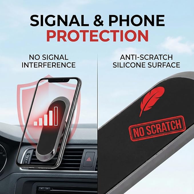 Magnetic Mobile Phone Holder Strip – Ultra Slim, Strong Grip, Easy Installation for Car, Office & Home