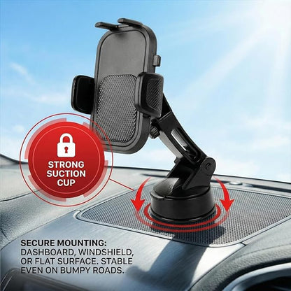 Universal Magnetic Suction Mobile Holder for Car Dashboard & Windshield | 360° Adjustable Mount with Strong Grip & Anti-Slip Design | Compatible with All Smartphones