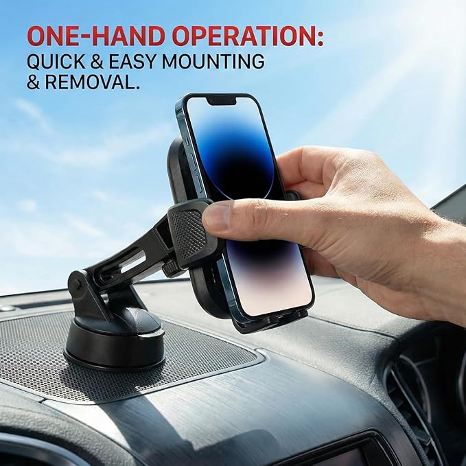 Universal Magnetic Suction Mobile Holder for Car Dashboard & Windshield | 360° Adjustable Mount with Strong Grip & Anti-Slip Design | Compatible with All Smartphones