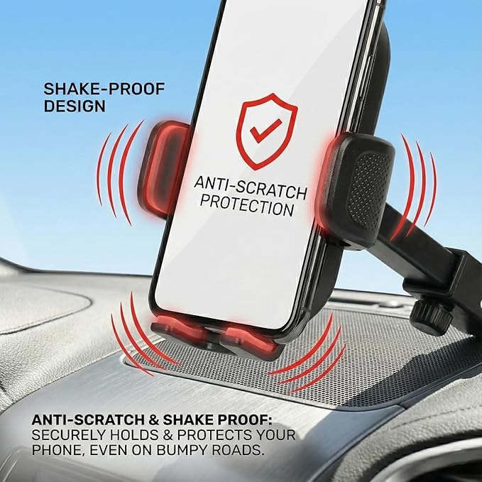 Universal Magnetic Suction Mobile Holder for Car Dashboard & Windshield | 360° Adjustable Mount with Strong Grip & Anti-Slip Design | Compatible with All Smartphones