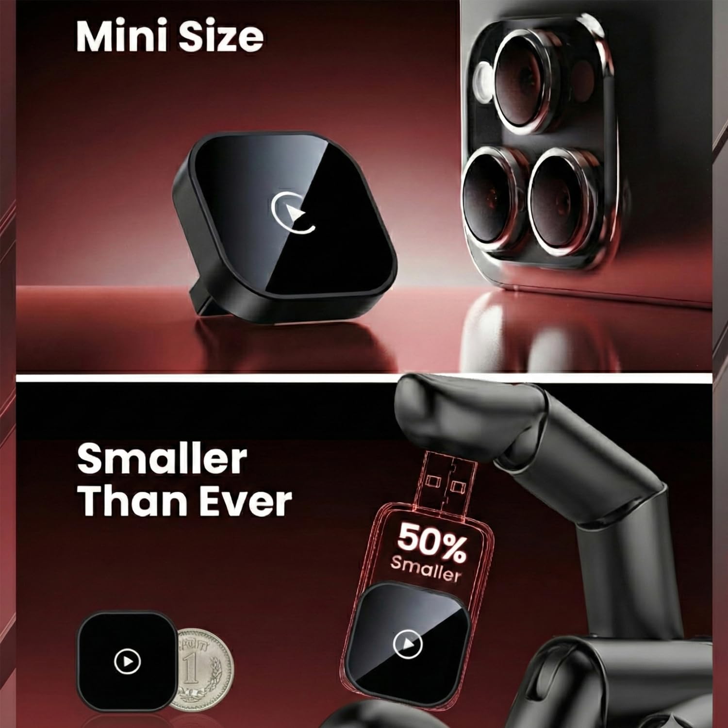 2-in-1 Wireless CarPlay & Android Auto Adapter - Universal Dongle for Cars | 5.8GHz Fast Data Transfer, Plug & Play, Auto-Connect | Supports iPhone iOS 10+ & Android 11+