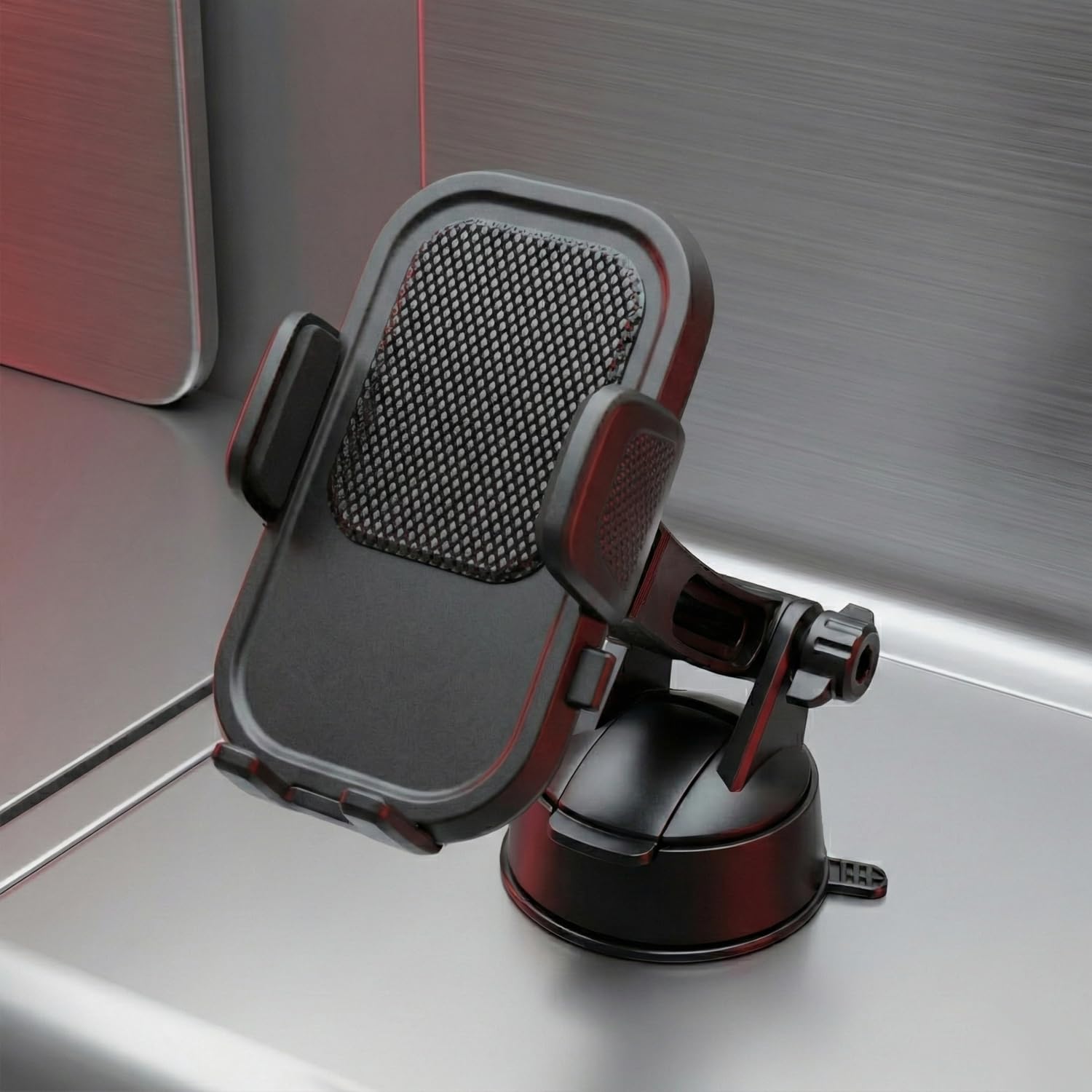 Car Mobile Holder with One-Press Lock & Release | Extendable Telescopic Arm & 360° Rotation | Strong Suction Cup for Dashboard & Windshield