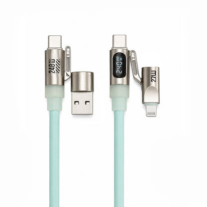 GIZMOPHY Hyperflex 4-in-1 240W Fast Charging Cable with LED CYCLONE Display