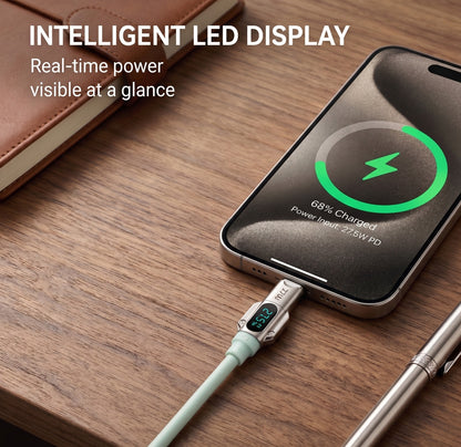 GIZMOPHY Hyperflex 4-in-1 240W Fast Charging Cable with LED CYCLONE Display