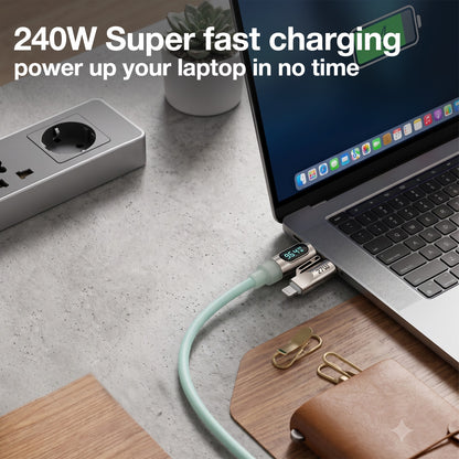 GIZMOPHY Hyperflex 4-in-1 240W Fast Charging Cable with LED CYCLONE Display