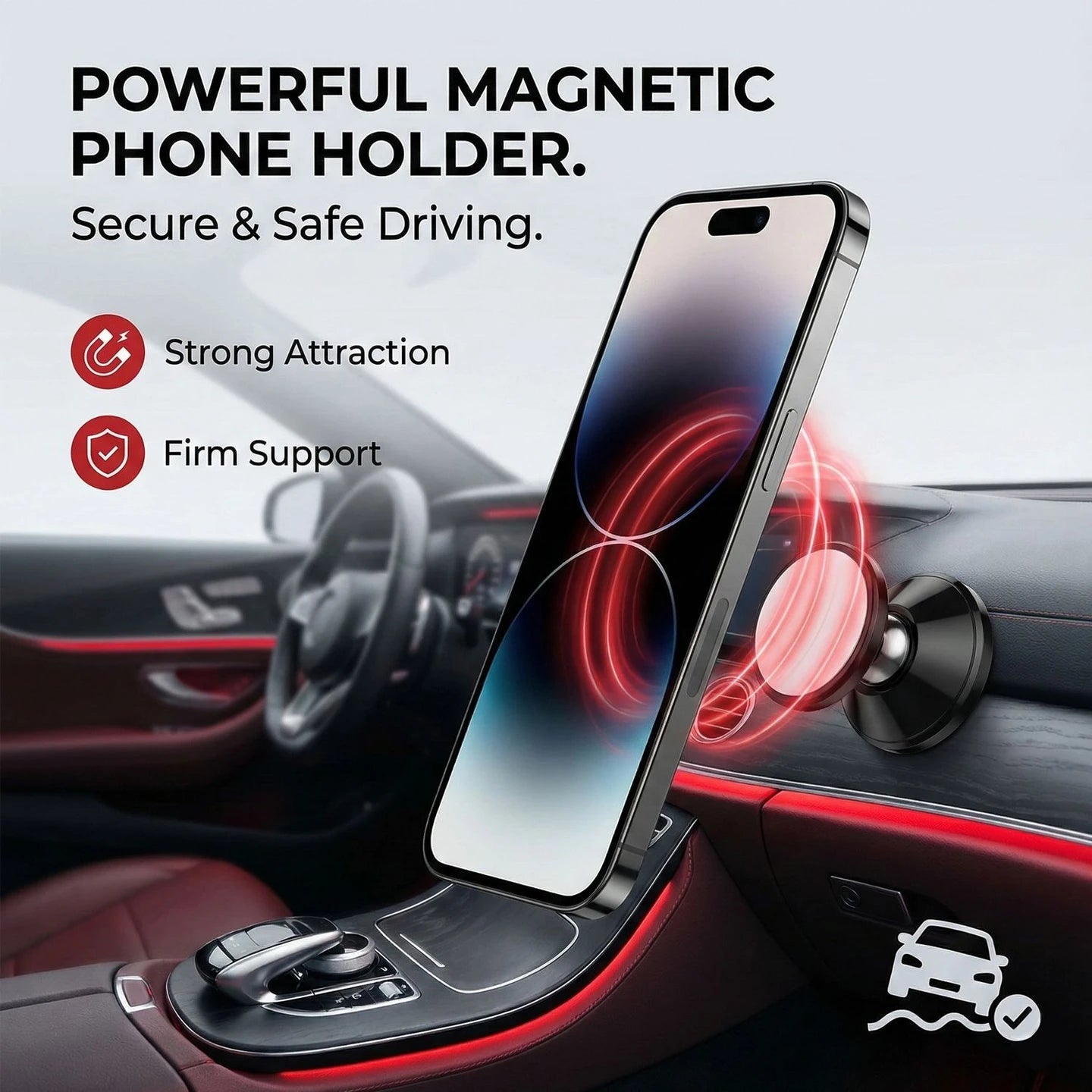 Gizmophy 360° Rotating Magnetic Car Mobile Holder – Universal Dashboard & Desk Phone Mount with Strong Magnet Grip | Compact Mobile Stand